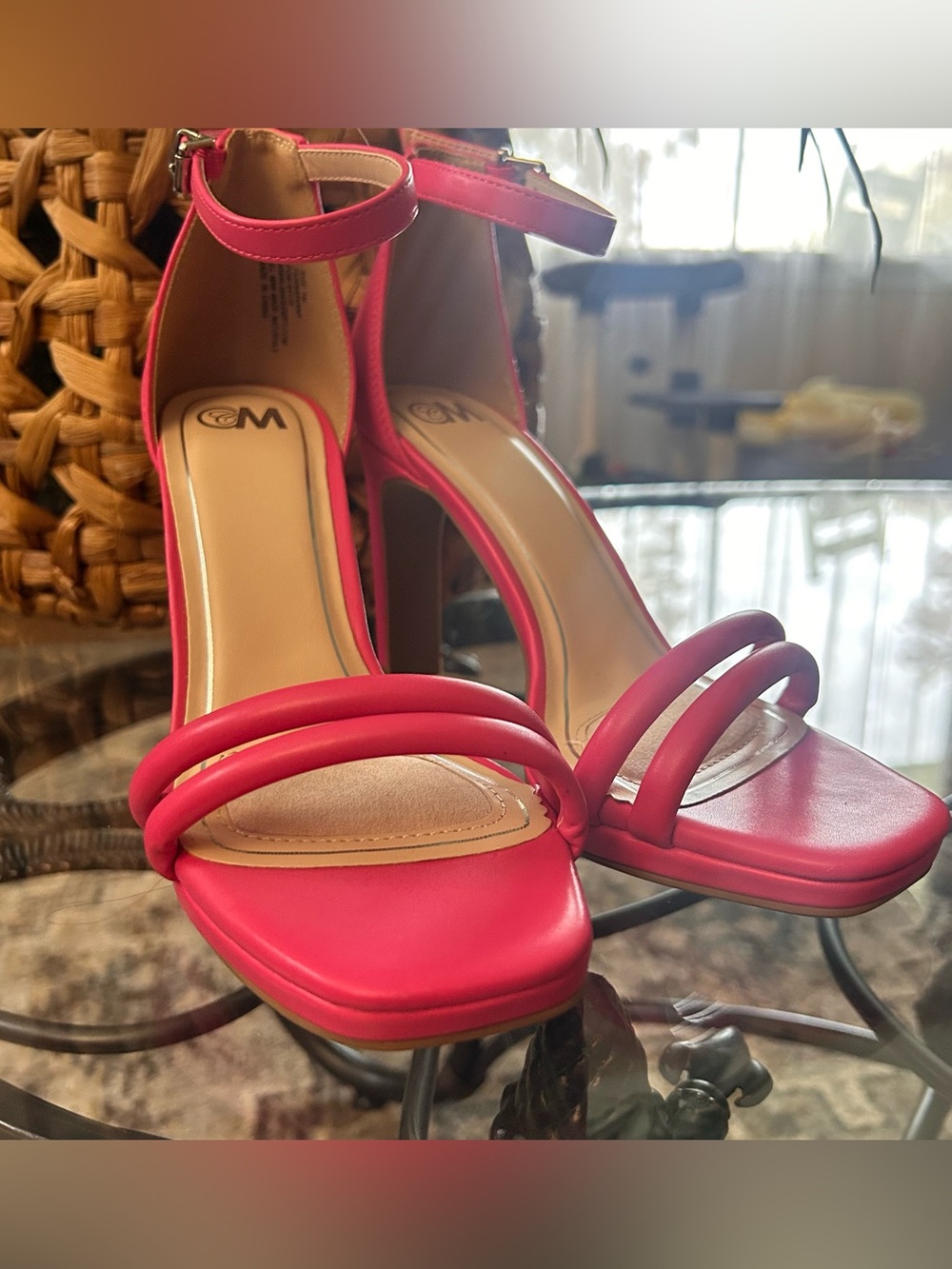 Chelsea Moreland Hot Pink Strappy High Heel Sandals